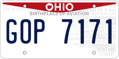 OH license plate GOP7171