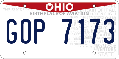 OH license plate GOP7173