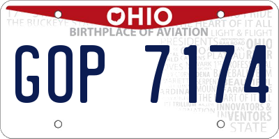 OH license plate GOP7174