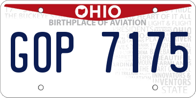 OH license plate GOP7175