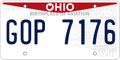 OH license plate GOP7176