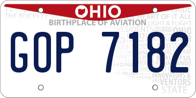 OH license plate GOP7182