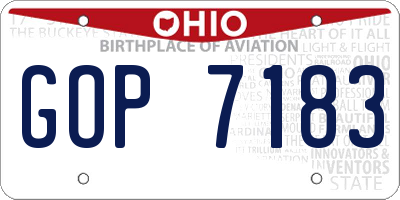 OH license plate GOP7183