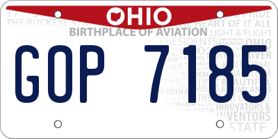 OH license plate GOP7185