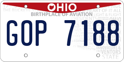 OH license plate GOP7188