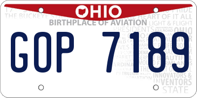 OH license plate GOP7189