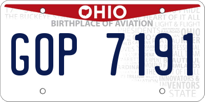 OH license plate GOP7191