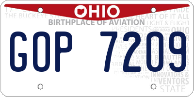 OH license plate GOP7209