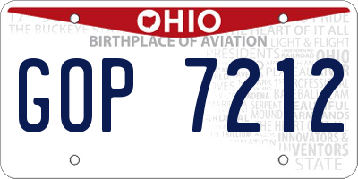OH license plate GOP7212