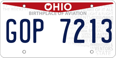 OH license plate GOP7213