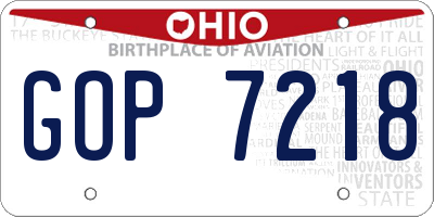 OH license plate GOP7218