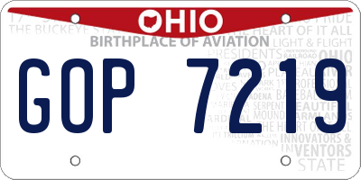OH license plate GOP7219