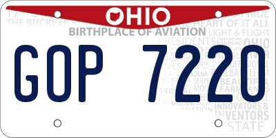 OH license plate GOP7220