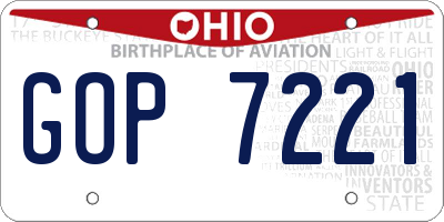 OH license plate GOP7221