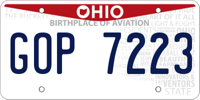 OH license plate GOP7223