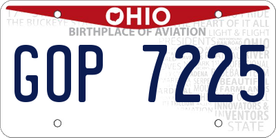 OH license plate GOP7225