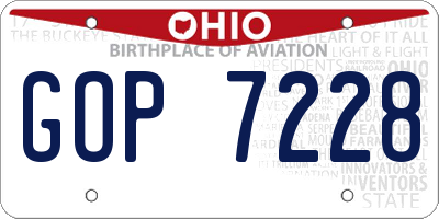 OH license plate GOP7228