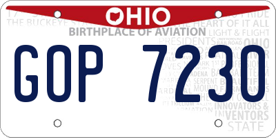 OH license plate GOP7230