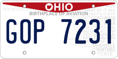 OH license plate GOP7231