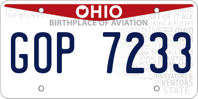 OH license plate GOP7233
