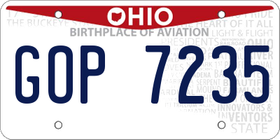 OH license plate GOP7235