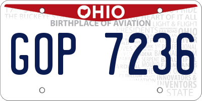 OH license plate GOP7236