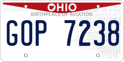 OH license plate GOP7238