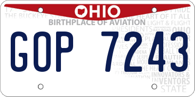 OH license plate GOP7243