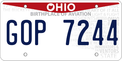 OH license plate GOP7244