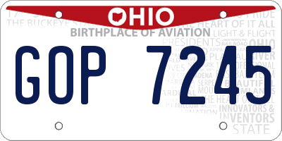 OH license plate GOP7245
