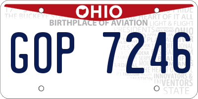 OH license plate GOP7246