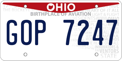 OH license plate GOP7247