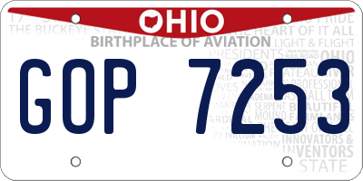OH license plate GOP7253