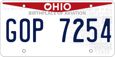 OH license plate GOP7254