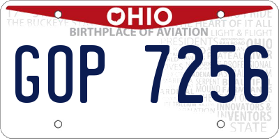 OH license plate GOP7256