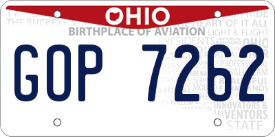 OH license plate GOP7262