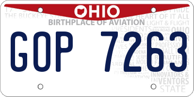 OH license plate GOP7263