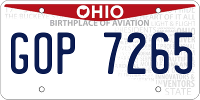 OH license plate GOP7265