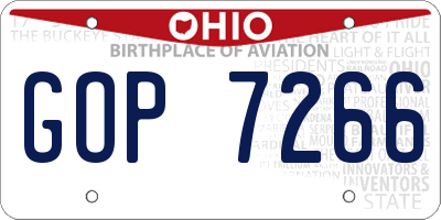 OH license plate GOP7266