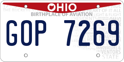 OH license plate GOP7269