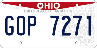OH license plate GOP7271