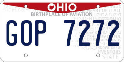 OH license plate GOP7272