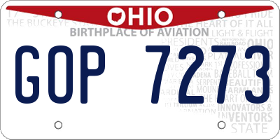 OH license plate GOP7273