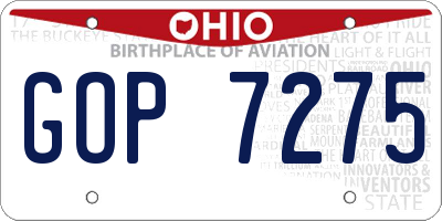 OH license plate GOP7275