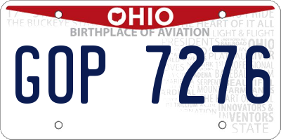 OH license plate GOP7276
