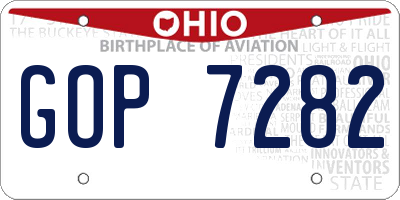 OH license plate GOP7282