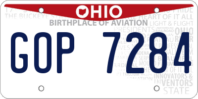 OH license plate GOP7284