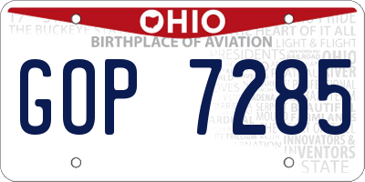 OH license plate GOP7285