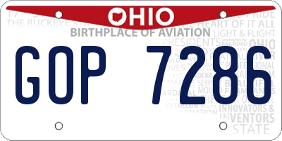 OH license plate GOP7286