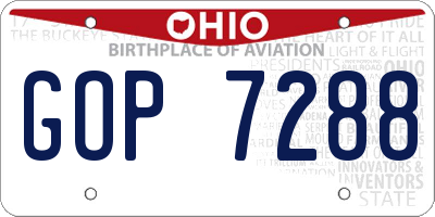 OH license plate GOP7288